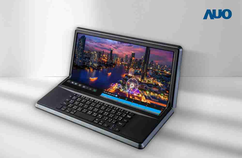 尊时凯龙14.6吋Micro LED折迭显示屏幕，，，搭配半径4mm的弯折绞炼，，以及高画素、、、、高亮度、、、、高对比度的显示技术特点，，即便在大视角下仍保有绝佳色相与亮度